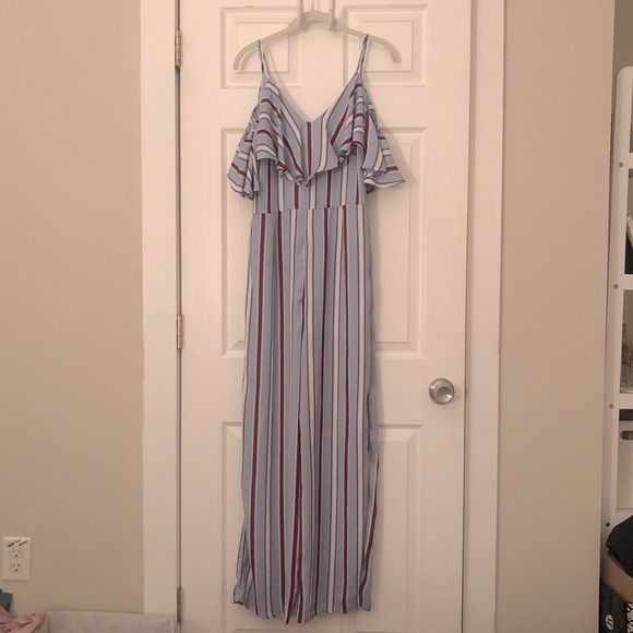 NWT! Red, White & Blue Striped Jumpsuit - Picture 2 of 5
